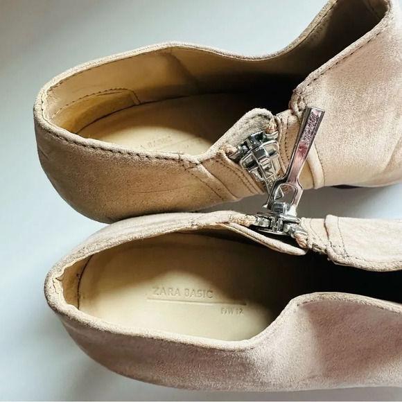 Zara Tan and Maroon Platform Heels - Picture 7 of 8